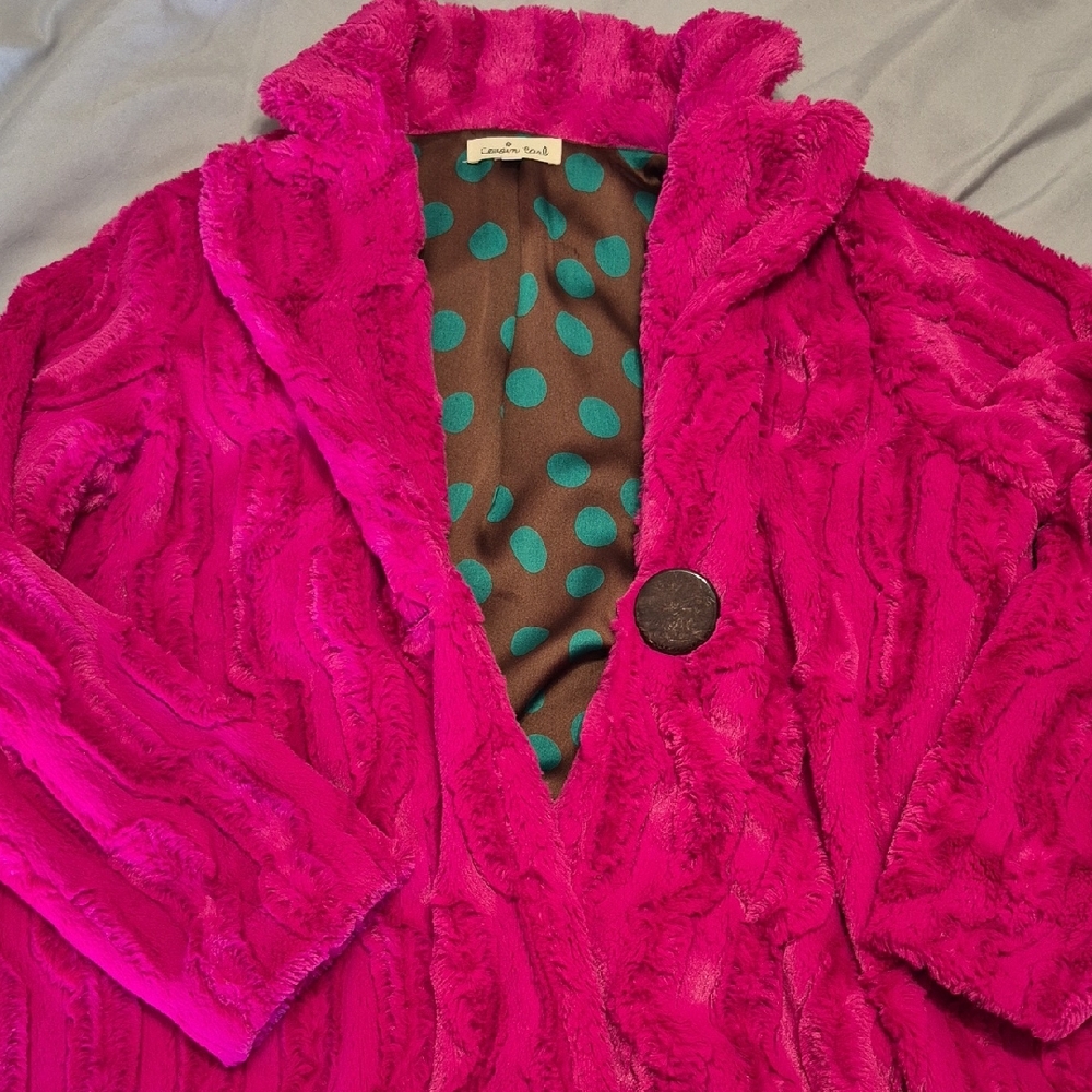 Hot Pink Cousin Earl Faux Fur Women's Coat